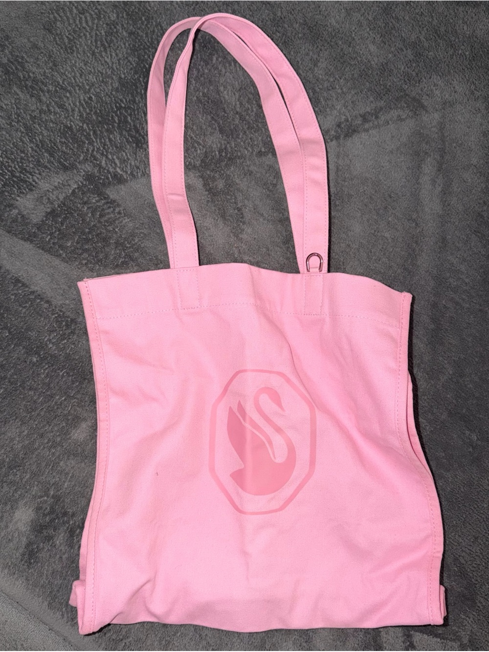Swarovski Pink Canvas Tote with Swan Emblem